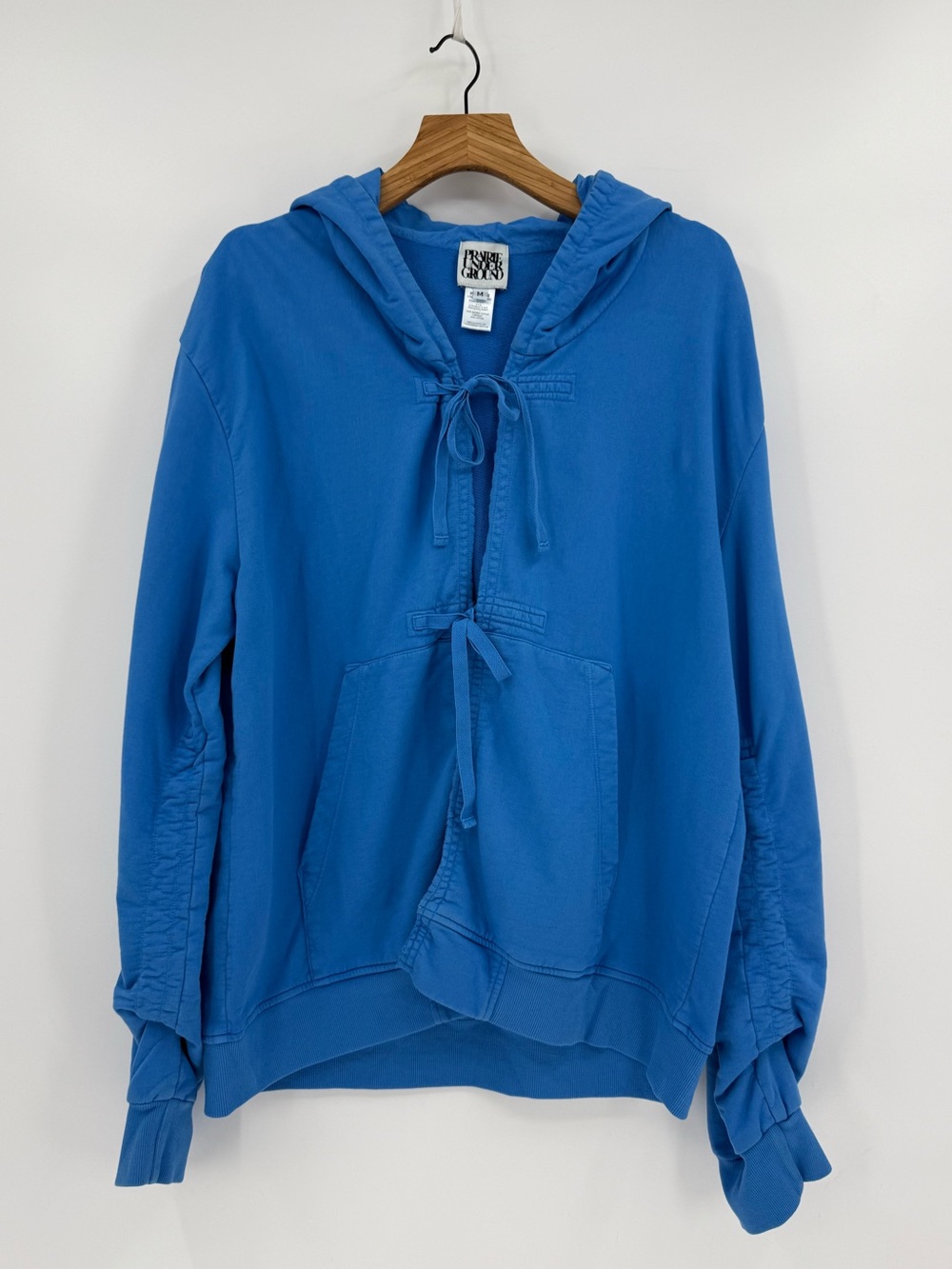 Prairie Underground Oversized No Bounds Hoodie Tie Closures in Cerulean Blue M